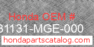 Honda 31131-MGE-000 genuine part number image