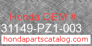 Honda 31149-PZ1-003 genuine part number image