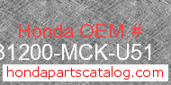 Honda 31200-MCK-U51 genuine part number image