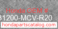 Honda 31200-MCV-R20 genuine part number image