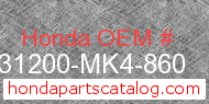 Honda 31200-MK4-860 genuine part number image