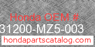 Honda 31200-MZ5-003 genuine part number image