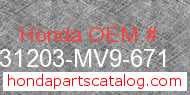 Honda 31203-MV9-671 genuine part number image