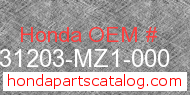 Honda 31203-MZ1-000 genuine part number image