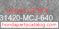 Honda 31420-MCJ-640 genuine part number image