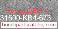 Honda 31500-KB4-673 genuine part number image