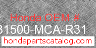 Honda 31500-MCA-R31 genuine part number image