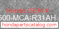 Honda 31500-MCA-R31AH genuine part number image