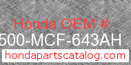 Honda 31500-MCF-643AH genuine part number image