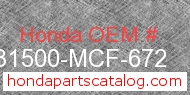 Honda 31500-MCF-672 genuine part number image