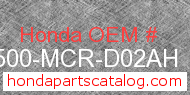 Honda 31500-MCR-D02AH genuine part number image