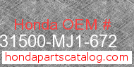 Honda 31500-MJ1-672 genuine part number image