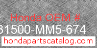 Honda 31500-MM5-674 genuine part number image