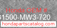 Honda 31500-MW3-720 genuine part number image