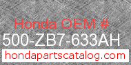 Honda 31500-ZB7-633AH genuine part number image