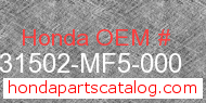Honda 31502-MF5-000 genuine part number image