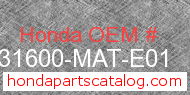 Honda 31600-MAT-E01 genuine part number image