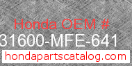 Honda 31600-MFE-641 genuine part number image