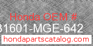 Honda 31601-MGE-642 genuine part number image