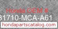Honda 31710-MCA-A61 genuine part number image