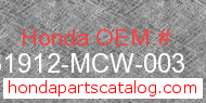 Honda 31912-MCW-003 genuine part number image