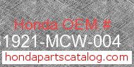 Honda 31921-MCW-004 genuine part number image