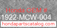 Honda 31922-MCW-004 genuine part number image