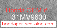 Honda 31MV9600 genuine part number image
