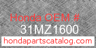 Honda 31MZ1600 genuine part number image