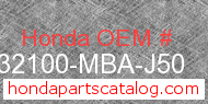 Honda 32100-MBA-J50 genuine part number image