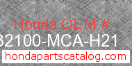 Honda 32100-MCA-H21 genuine part number image