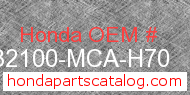 Honda 32100-MCA-H70 genuine part number image