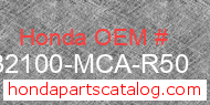 Honda 32100-MCA-R50 genuine part number image