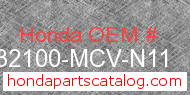 Honda 32100-MCV-N11 genuine part number image
