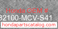 Honda 32100-MCV-S41 genuine part number image