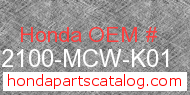 Honda 32100-MCW-K01 genuine part number image