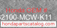 Honda 32100-MCW-K11 genuine part number image