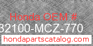 Honda 32100-MCZ-770 genuine part number image