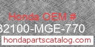 Honda 32100-MGE-770 genuine part number image