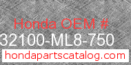 Honda 32100-ML8-750 genuine part number image