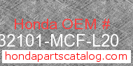Honda 32101-MCF-L20 genuine part number image