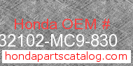 Honda 32102-MC9-830 genuine part number image