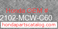 Honda 32102-MCW-C60 genuine part number image