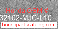 Honda 32102-MJC-L10 genuine part number image