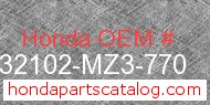 Honda 32102-MZ3-770 genuine part number image