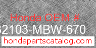 Honda 32103-MBW-670 genuine part number image