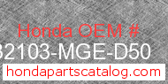 Honda 32103-MGE-D50 genuine part number image