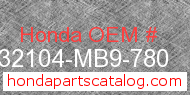 Honda 32104-MB9-780 genuine part number image
