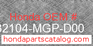 Honda 32104-MGP-D00 genuine part number image