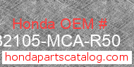 Honda 32105-MCA-R50 genuine part number image